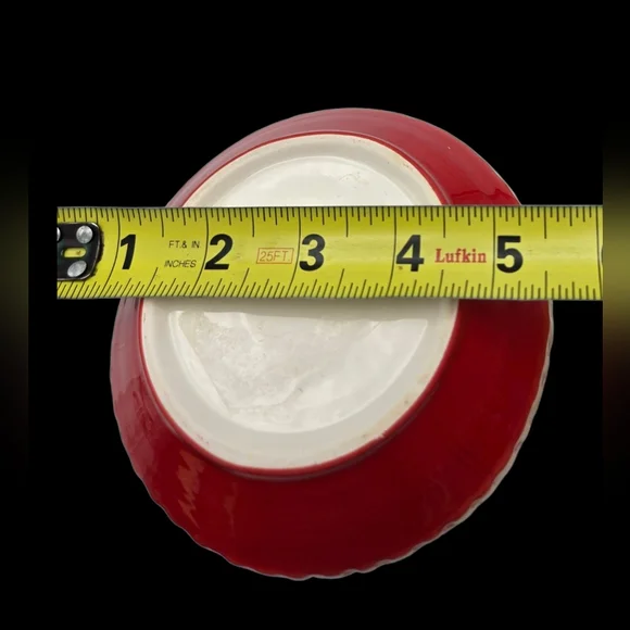 Retro Vintage Ceramic Red White Basket Weave Decorative Vase - Picture 7 of 8